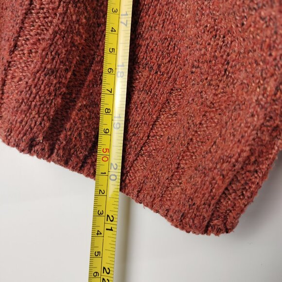 Vintage SO Cropped Rust Sweater Size XS Turtleneck Pullover Argyle Long-sleeve - Picture 7 of 8
